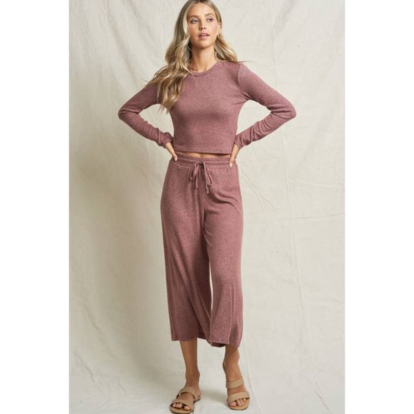 Ultra-Soft Two Piece Lounge Set by Maronie  Mauve NWOT - Picture 4 of 6